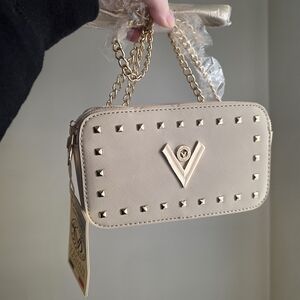 NWT Valentino Orlandi Taupe Studded Crossbody Bag